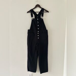 Express Black Denim Women's Overalls with Cross-Back Straps size 10